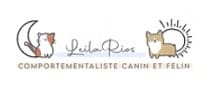 Leila Rios : Comportementaliste Canin et Félin Logo de Leila Rios, comportementaliste canin et félin, avec un chat sous une lune et un chien sous un soleil.